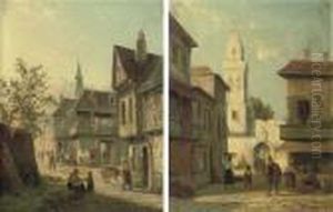 A Street In Vigo Spain by William Raymond Dommersen