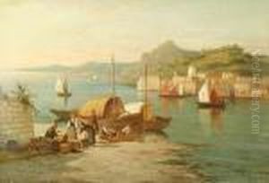 Italian Coastal Scene by William Raymond Dommersen