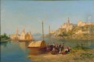 An Italian Lake View by William Raymond Dommersen