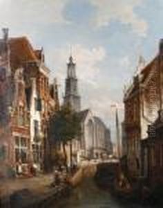 View Of The Westertoren From The Formerrozengracht At Amsterdam