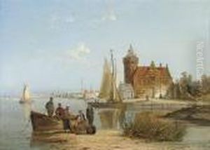 The House De Vraag. On The Amstel, Amsterdam by William Raymond Dommersen