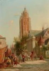 Marketday In Summer by William Raymond Dommersen