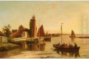 The Lighthouse Tholen On The Scheldt by William Raymond Dommersen
