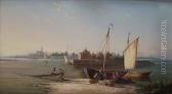 A Viewof Flushing, With Fisherman And Nets In The Foreground - view 1