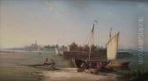 A Viewof Flushing, With Fisherman And Nets In The Foreground