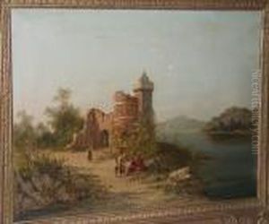 'the Ruins Of Rento Castle On The Tiber'; '... On The Amstel, Holland' by William Raymond Dommersen