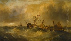 An English Ship In Distress by Pieter Cornelis Dommershuijzen