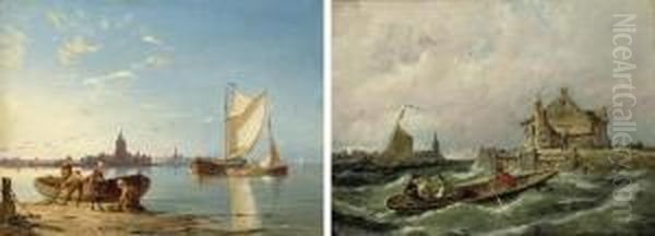 On The River At South Beveland, Holland; And The Harbour Atzierikzee, Holland - view 1