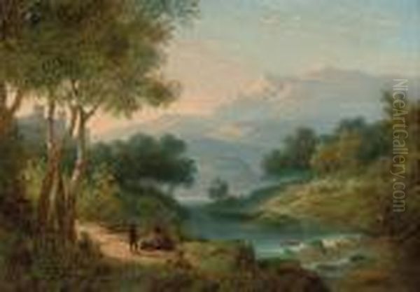 Travellers By A River - view 1