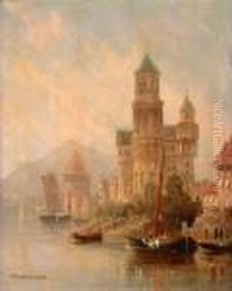 Pendants: Blick Auf Eine Hafenstadt - view 1