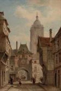 Rouen Street Scene by Pieter Cornelis Dommershuijzen