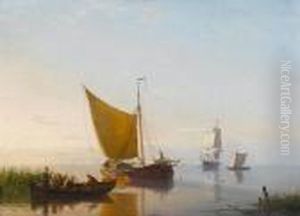 Fishermen At Rest In A Calm