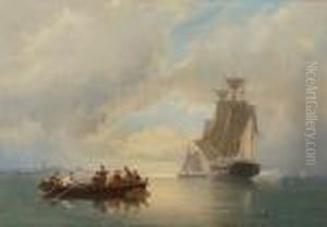 A Three-master Announcing Her Arrival Off A Low Countries Port