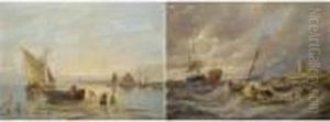 Petten, Holland; Blarkum On The Zuiderzee, Holland by Pieter Cornelis Dommershuijzen