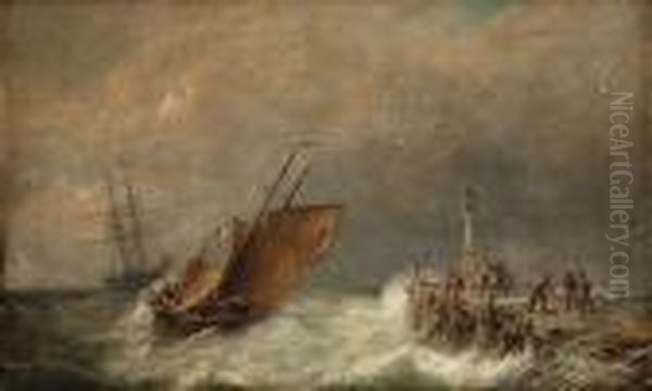 Entering Harbour, Stormy Weather - view 1