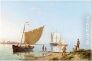 Oosthuizen On The Zuiderzee, Holland by Pieter Cornelis Dommershuijzen