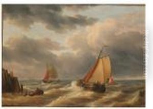 Fishing Vessels Offshore In Choppy Seas