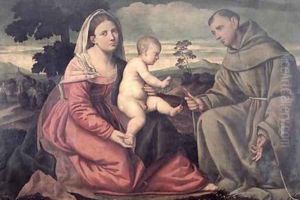 Madonna and Child with St Francis 1540 by Bernardino Licinio