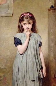 A Young Girl in the Classroom 1876 by Charles Sillem Lidderdale