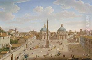 Roma- Piazza del Popolo 1750 by Hendrik Frans van Lint (Studio Lo)