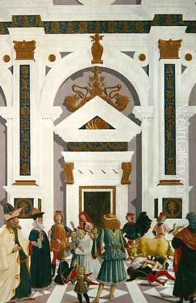 St Bernardino of Siena 1380-1444 saves a young boy knocked down by a bull 1473 - view 1