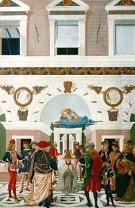 St Bernardino of Siena 1380-1444 healing a deaf blind mute 1473