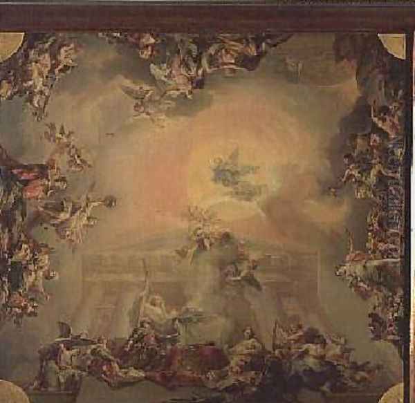 Sketch for a ceiling painting The Institution of the Order of St Charles III - view 1