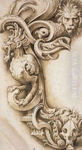 Grotesque Scroll by Jacopo Ligozzi