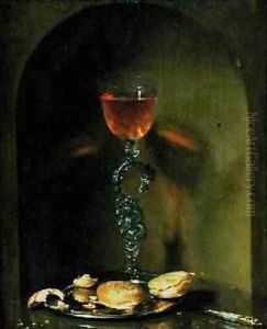 Still Life with Bread and Wine Glass by Isaac Luttichuys