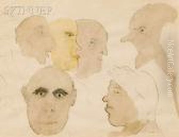 Caricatures/a Group Of Head Studies - view 1