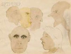 Caricatures/a Group Of Head Studies