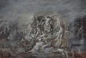 A Mythological Scene With Figures Arising From The Waters