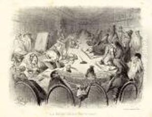La Bibliotheque (salle De Travail) by Gustave Dore