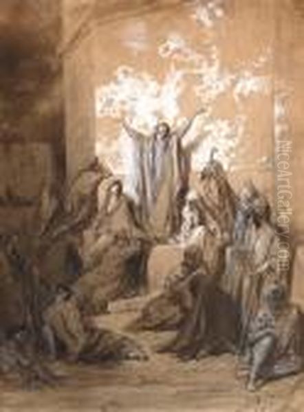 Jeremiah Preaching To His Followers - view 1