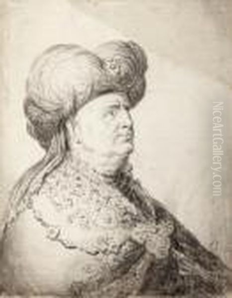 A Man Wearing An Oriental Costume, Half-length - view 1