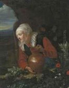 A Woman With A Jug At A Casement