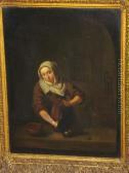 Young Maid Cleaning Brassware - view 1