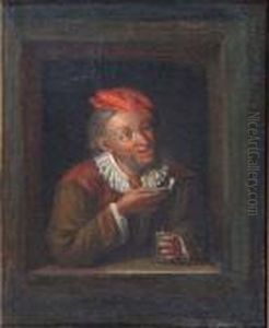 A Peasant Wearing Red Cap And Holding A Pipe by Gerrit Dou