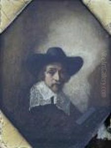 Portrait Of A Gentleman With Black Hat And Lace Collar