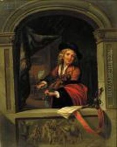 Violinist At The Window by Gerrit Dou