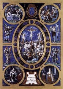 Crucifixion 1553 by Leonard Limosin