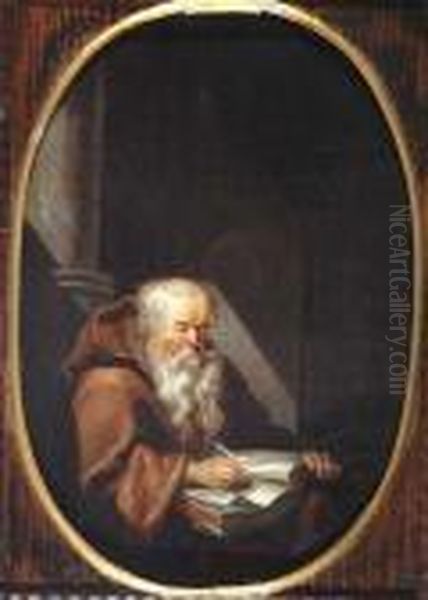 An Old Hermit Writing - view 1