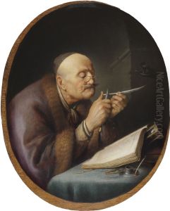 A Scholar Sharpening His Quill