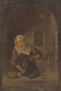 A Lady Washing At A Casement by Gerrit Dou