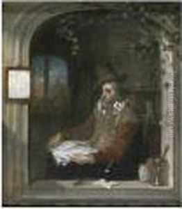 A Scholar, Or Letter Writer, Seated In An Alcove