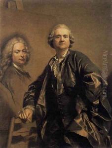 The Artist with a Portrait of his Father 1762