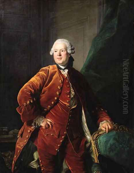 Portrait of a man, said to be Monsieur de Boulogne, three-quarter-length, in an orange velvet costume - view 1