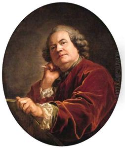 Portrait of the artist, half-length, in a red jacket