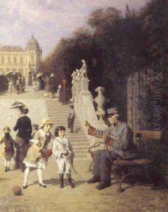 Sunday in the Belvedere Garden (Ein Sonotag im Belvederegarten) by Wilhelm Leopolski