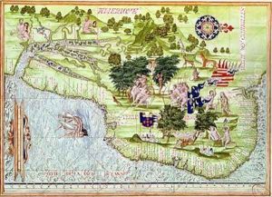 Map of Brasil by Guillaume Le Testu